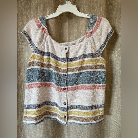 Cream Button Down Shirt with Smocked Details - Picture 1 of 4